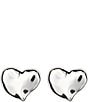 UNOde50 Silver Heart Stud Earrings, Color:Silver - Image 1