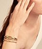 UNOde50 Vital Collection Electrik Triple Strand 18k Gold Cuff Bracelet, Color:Gold - Image 4