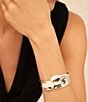 UNOde50 Waves Sculptural Sterling Silver Bangle Bracelet, Color:Silver - Image 5