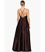 Color:Brown - Image 6 - V-Neck Front Cut-Out Lace-Up Back Ball Gown