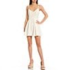 Color:Off White - Image 1 - V-Neck Pleated Fit-And-Flare Dress