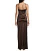 Color:Chocolate Brown - Image 2 - V-Neck Pleated Side Slit Corset Gown