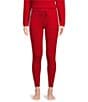 Color:Red - Image 1 - Cashmere Coordinating Drawstring Tie Lounge Joggers