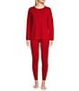 Color:Red - Image 3 - Cashmere Coordinating Drawstring Tie Lounge Joggers