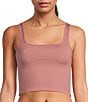 VAN WINKLE & CO. Flat Ribbed Sleeveless Square Neck Cropped Tank - Image 1