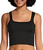 VAN WINKLE & CO. Flat Ribbed Sleeveless Square Neck Cropped Tank - Image 1