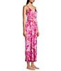 Color:Hot Pink Floral - Image 3 - Floral Print Woven Satin Sleeveless V-Neck Maxi Chemise