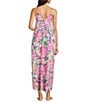 Color:Lily Pink Floral - Image 2 - Floral Print Woven Satin V-Neck Sleeveless Maxi Chemise