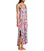 Color:Lily Pink Floral - Image 3 - Floral Print Woven Satin V-Neck Sleeveless Maxi Chemise