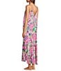 Color:Lily Pink Floral - Image 4 - Floral Print Woven Satin V-Neck Sleeveless Maxi Chemise