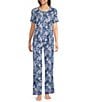 VAN WINKLE & CO. Inky Leopard Print Knit Coordinating Sleep Pants - Image 3