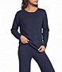 VAN WINKLE & CO. Long Sleeve Crew Neck Coordinating Cashmere Sleep Top - Image 1