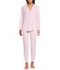VAN WINKLE & CO. Long Sleeve Notch Collar Knit Top & Jogger Pajama Set - Image 1