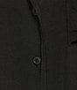 VAN WINKLE & CO. Long Sleeve Notch Collar Solid Satin Coordinating Sleep Top, Color:Black - Image 3