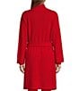 Color:Red - Image 2 - Long Sleeve Open-Front Coordinating Cashmere Lounge Kimono Wrap Robe