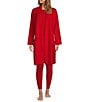 Color:Red - Image 4 - Long Sleeve Open-Front Coordinating Cashmere Lounge Kimono Wrap Robe