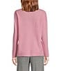 Color:Blush - Image 2 - Oversized Cashmere Long Sleeve Crew Neck Coordinating Lounge Top
