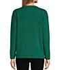 Color:Emerald - Image 2 - Oversized Cashmere Long Sleeve Crew Neck Coordinating Lounge Top