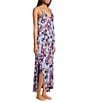 Color:Butterflies - Image 3 - Satin Butterfly Print Sleeveless V-Neck Maxi Chemise