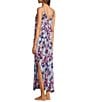 Color:Butterflies - Image 4 - Satin Butterfly Print Sleeveless V-Neck Maxi Chemise