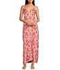 VAN WINKLE & CO. Satin Paisley Print Sleeveless V-Neck Maxi Chemise - Image 1