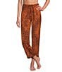 VAN WINKLE & CO. Satin Wild Tiger Print Coordinating Sleep Pants - Image 1