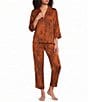 VAN WINKLE & CO. Satin Wild Tiger Print Coordinating Sleep Pants - Image 3