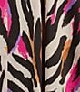 Color:Neon Zebra - Image 5 - Satin Zebra Print Sleeveless V-Neck Maxi Chemise