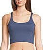 VAN WINKLE & CO. Scoop Neck Sleeveless Adjustable Convertible Strap Cropped Tank Top, Color:Vintage Indigo - Image 1