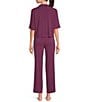 VAN WINKLE & CO. Solid Jersey Knit Short Sleeve Notch Collar Long Pajama Set - Image 5