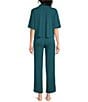 VAN WINKLE & CO. Solid Jersey Knit Short Sleeve Notch Collar Long Pajama Set - Image 2