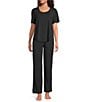 VAN WINKLE & CO. Solid Knit Coordinating Sleep Pants, Color:Black - Image 3