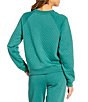 VAN WINKLE & CO. Solid Quilted Knit Long Sleeve Crew Neck Coordinating Lounge Top, Color:Blue Spruce - Image 2