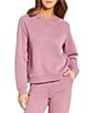 VAN WINKLE & CO. Solid Quilted Knit Long Sleeve Crew Neck Coordinating Lounge Top, Color:Dusky Orchid - Image 1
