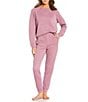 VAN WINKLE & CO. Solid Quilted Knit Coordinating Lounge Joggers, Color:Dusky Orchid - Image 3