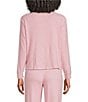 VAN WINKLE & CO. Solid Ribbed Knit Split V-Neck Long Sleeve Coordinating Sleep Top - Image 6