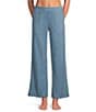 VAN WINKLE & CO. Solid Ribbed Knit Wide Leg Coordinating Sleep Pants, Color:Denim Heather - Image 1