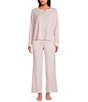 VAN WINKLE & CO. Solid Ribbed Knit Wide Leg Coordinating Sleep Pants - Image 3