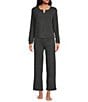 VAN WINKLE & CO. Solid Ribbed Knit Wide Leg Coordinating Sleep Pants - Image 3