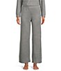 Color:Grey Heather - Image 1 - Solid Ribbed Knit Wide Leg Coordinating Sleep Pants