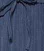 VAN WINKLE & CO. Solid Satin Drawstring Tie Coordinating Sleep Pants, Color:Vintage Indigo - Image 4