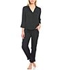 Color:Black - Image 3 - Solid Satin Coordinating Pajama Top