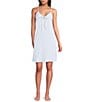 VAN WINKLE & CO. Solid Satin Sleeveless V-Neck Tie-Front Chemise - Image 1