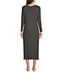 Van Winkle & Co. Solid V-Neck Long Sleeve Knit Midi Nightgown - Image 2