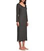 Van Winkle & Co. Solid V-Neck Long Sleeve Knit Midi Nightgown - Image 3