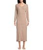 Van Winkle & Co. Solid V-Neck Long Sleeve Knit Midi Nightgown - Image 6