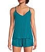 VAN WINKLE & CO. Solid Woven V-Neck Coordinating Sleep Tank - Image 1