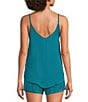 VAN WINKLE & CO. Solid Woven V-Neck Coordinating Sleep Tank - Image 2