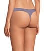 VAN WINKLE & CO. Stretch Microfiber Bonded Mid Rise Thong Panty, Color:Cadet - Image 2
