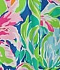 Color:Tropical Floral - Image 5 - Tropical Floral Print V-Neck Short Dolman Sleeve Satin Midi Caftan